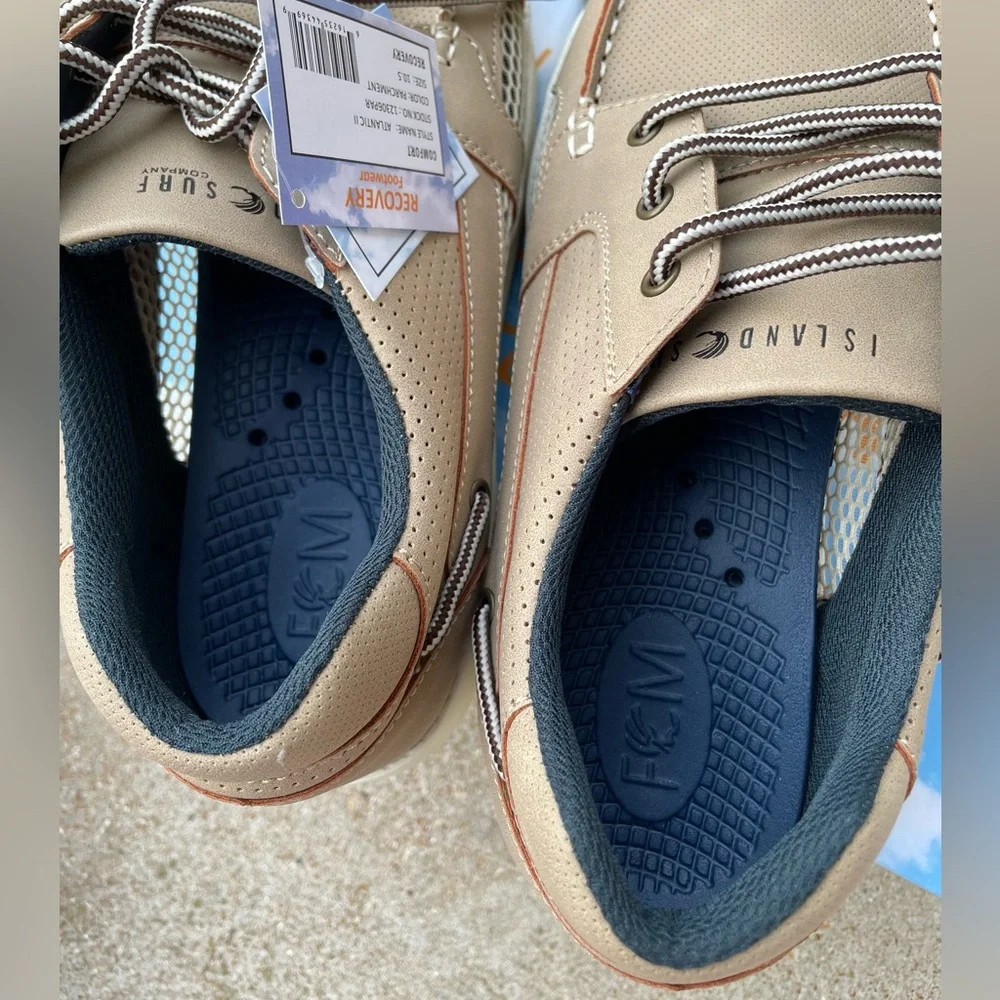 Island Surf NWT Men’s Atlantic II Boat Lake Shoes in Tan/Parchment Size 10.5